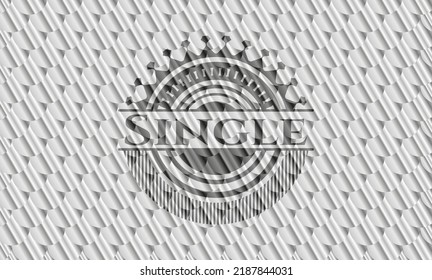 Single shiny silver emblem. Scales pattern. Vector Illustration. Detailed. 