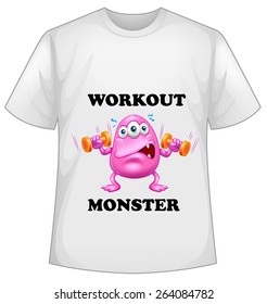 Single shirt with monster screen in the front