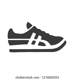 Single shoes icon,  sign, logo, symbol. Isolated on white background. 2D flat Style graphic design. Black and white color, Vector EPS10