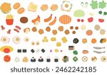 Single side dish illustration set (color)