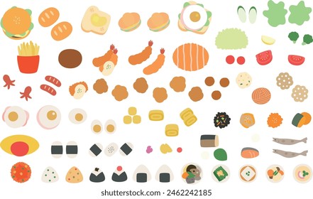 Single side dish illustration set (color)