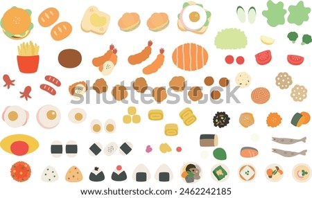 Single side dish illustration set (color)