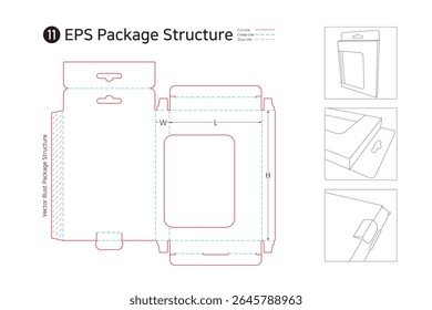Se trata de una caja de un solo lado tipo suspensión adhesiva con ventanas y se utiliza para el embalaje de baterías, papelería y caja de juguetes.