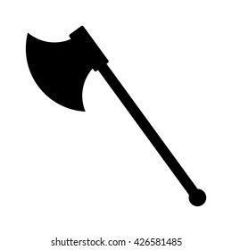 Single sided battleaxe or battle axe flat vector icon for games and websites