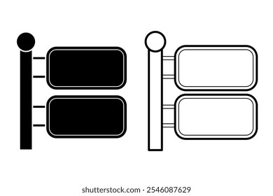 Single signboard icon object cartoon, sticker flat vector