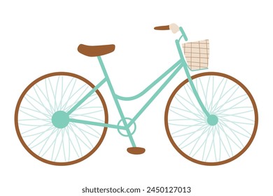 Single silhouette bicycle icon isolated on white background. Vector illustration in flat style for web design, banner, flyer, invitation, card