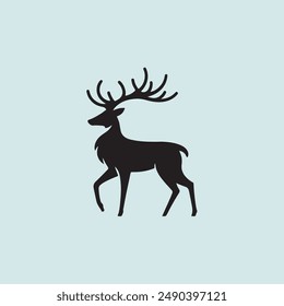 A single silhouette Black deer vector art, deer icon, deer logo