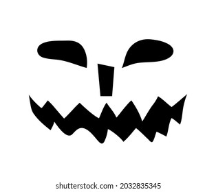 Single silhouette Halloween grimace face of horror scary smile