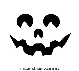 Single Silhouette Halloween Grimace Face Horror Stock Vector (Royalty ...