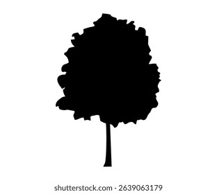 Single silhouette tree vector design and illustration.

