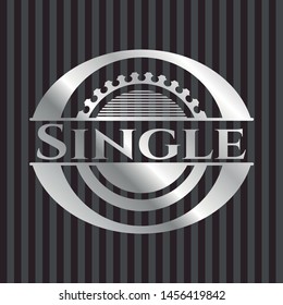 Single silvery shiny emblem. Vector Illustration. Mosaic.