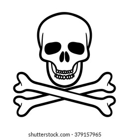 Single Simple Black White Skull Bones Stock Vector (Royalty Free ...