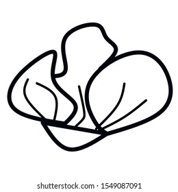 single simple outline flower, doodle print. hand drawn illustration