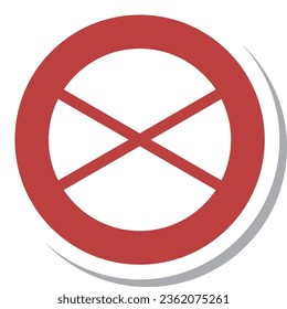 Single simple sign sticker illustration Road closed