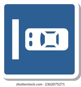 Single simple sign sticker illustration Vertical parking