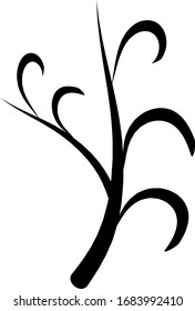 A single simple tree. Vector illustration drawn by hand for clothing, poster, textile, fabric, cover, greeting card, decoupage. Scandinavian style.