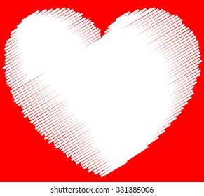 Single sketchy, doodle, scribble heart. vector graphic.