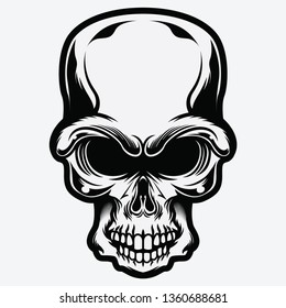 Single Skull Head Variation Tribal Vector 