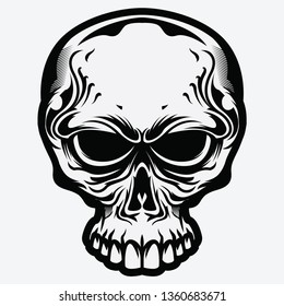 Single Skull Head Vector Illustration vector illustration - Vector