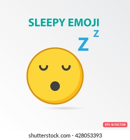SIngle Sleepy emoji. Isolated vector illustration on white background.