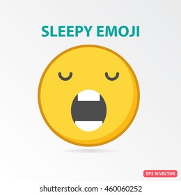 Single Sleepy emoji. Isolated vector illustration on white background.