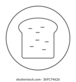 Single slice of bread line icon.
