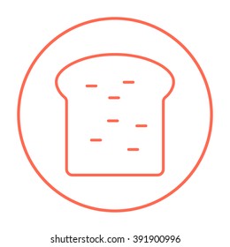 Single slice of bread line icon.