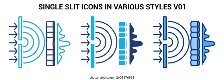 Single Slit icon represented by single slit board Blue, Dualline, Dualtone style.