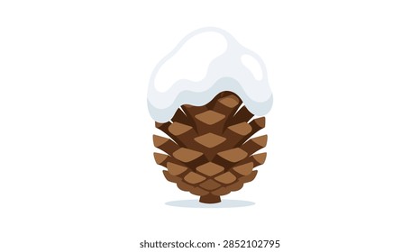 A single, small brown pinecone stands vertically on a clean white background. The image showcases the intricate woody scales and natural texture of the coniferous seed pod. This high-quality botanical element is ideal for seasonal designs, nature-themed illustrations, and holiday decorations.