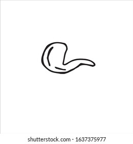 Single Smoking pipe. Vector drawing in the Doodle style. Isolated on a white background. Decoration for St. Patrick's day