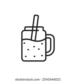 Smoothie-Symbol mit Liniendesign auf weißem Hintergrund