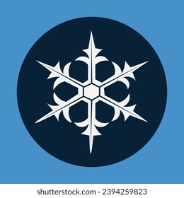 Single snowflake icon, flat snow icon flat style. 