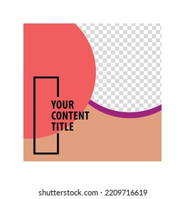 Single Social Media Post Vector Template With Red Circle And Round Image Space. Suitable For Giveaway, Internet Advertising, Sales, Product Introduction, And Promotion Media.