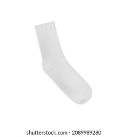 Single sock 3d realistic template vector illustration isolated on white background. Sport or fashion cotton sock mockup for men and women sport and casual wearing.