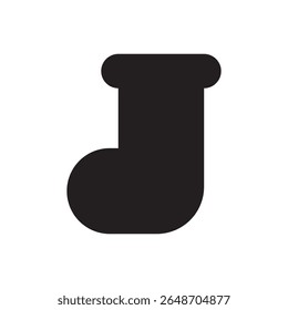  single sock silhouette. Classic sock icon, useful for laundry or apparel interfaces.