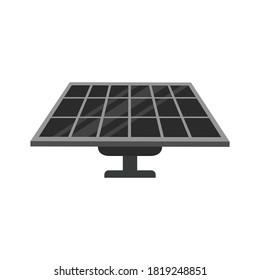 Single solar panel vector illustration with simple design isolated on white background. Flat solar panel icon 