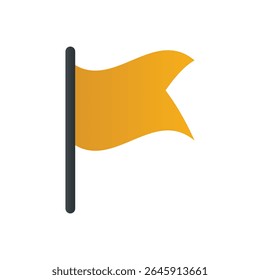A single, solid-colored flag is depicted against a stark white background. 