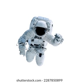 Single space Astronaut with black glas on the helmet isolated on white background. Vector illustration. Elements of this image were furnished by NASA