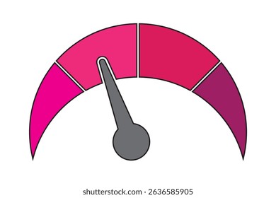  Single Speedometer icon, tachometer icon. Speed indicator icon .  Diagram Scale Meter or Rating Meter . eps 10 