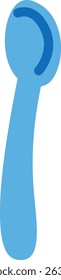 A single spoon with a smooth, rounded shape in a cartoon style. The utensil is depicted with a bold outline and simple form. Cartoon vector illustration.