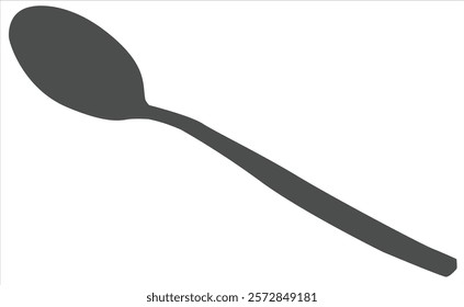 Single spoon vector silhouette on white background. Spoon icon sign illustration design.