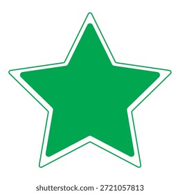 Einzelsternsymbol. Einzelsternsymbol auf weißem Hintergrund. level star best und top Green Konzept abstrakte Vektorgrafik.