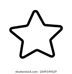Ícone de estrela única.Ícone de estrela única no fundo branco.Um vetor de estrela.