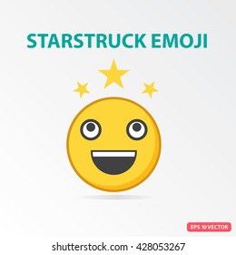 SIngle Starstruck emoji. Isolated vector illustration on white background.