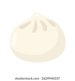 A single steamed dumpling with a smooth, glossy surface, showcasing traditional Asian culinary art.