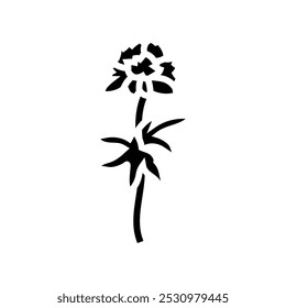 single stem bouquet flower glyph icon vector. single stem bouquet flower sign. isolated symbol illustration
