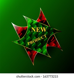 Single sticker on the green background 