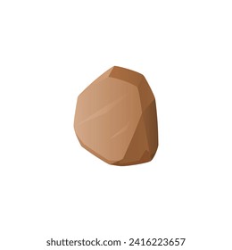 Single stone icon or symbol, flat vector illustration isolated on white background. Stone or rock design element for game interface design and nature inspired projects.