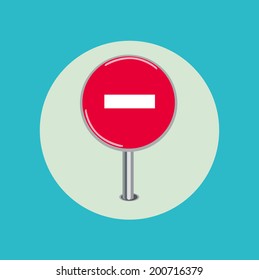single stop sign flat design