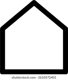 Single Story Home Outline with Brick Texture Details Vector Silhouette Design